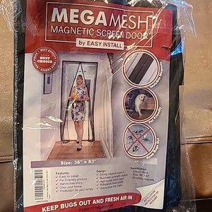 Mega Mesh Magnetic Screen door 83x36" *new*